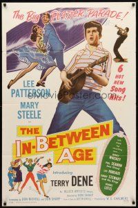 8f482 IN-BETWEEN AGE 1sh '58 The Golden Disc, great art of English rock & roll teens!