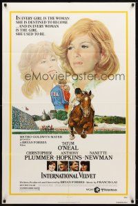 8f492 INTERNATIONAL VELVET 1sh '78 Tatum O'Neal, Christopher Plummer, horse & jockey art!