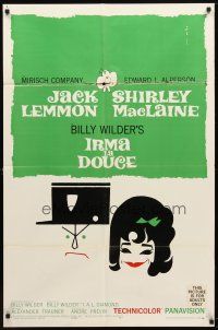 8f496 IRMA LA DOUCE style B 1sh '63 Billy Wilder, great art of Shirley MacLaine & Jack Lemmon!