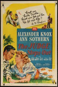 8f510 JUDGE STEPS OUT 1sh '48 directed by Boris Ingster, artwork of pretty Ann Sothern!