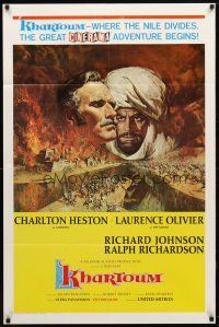 8f518 KHARTOUM style A 1sh '66 art of Charlton Heston & Laurence Olivier, Cinerama adventure!