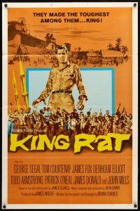 8f524 KING RAT 1sh '65 art of George Segal & Tom Courtenay, James Clavell, World War II POWs!