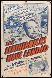 8f543 LEATHERNECKS HAVE LANDED 1sh R50 Lew Ayres, Isabel Jewell, U.S. Marine Corps action!