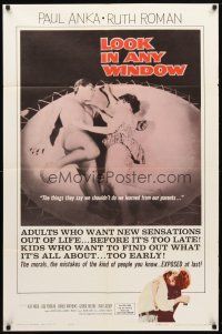 8f563 LOOK IN ANY WINDOW 1sh '61 Paul Anka, Ruth Roman, the morals & mistakes exposed at last!