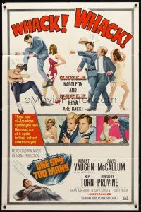 8f736 ONE SPY TOO MANY 1sh '66 Robert Vaughn, David McCallum, The Man from UNCLE!
