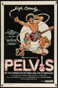 8f758 PELVIS 1sh '77 great Elvis comedy spoof, high comedy, wackiest art!
