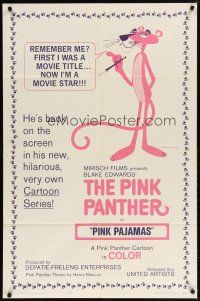 8f767 PINK PANTHER 1sh '65 Friz Freleng & Hawley Pratt directed cartoon, Pink Pajamas!