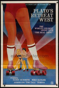 8f773 PLATO'S RETREAT WEST 1sh '83 Mike Ranger, Sandy Sunshine, wild sexy roller-disco artwork!