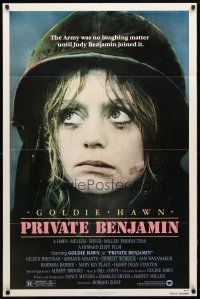 8f793 PRIVATE BENJAMIN 1sh '80 funny image of depressed soldier Goldie Hawn!