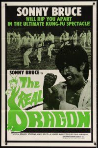 8f811 KUNG-FU THE INVISIBLE FIST 1sh R1970s The Real Dragon with Sonny Bruce, Brucesploitation!