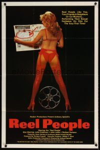 8f815 REEL PEOPLE 1sh '84 John Leslie, sexy full-length image of woman in red lingerie!