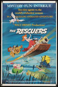 8f818 RESCUERS 1sh '77 Disney mouse mystery adventure cartoon from the depths of Devil's Bayou!