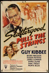 8f844 SCATTERGOOD PULLS THE STRINGS style A 1sh '41 great artwork of Guy Kibbee as Baines!