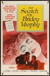 8f847 SEARCH FOR BRIDEY MURPHY 1sh '56 reincarnated Teresa Wright, from best selling book!