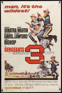 8f850 SERGEANTS 3 1sh '62 John Sturges, Frank Sinatra, Rat Pack parody of Gunga Din!