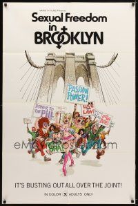 8f857 SEXUAL FREEDOM IN BROOKLYN 1sh '71 great artwork, it's busting out all over the joint!