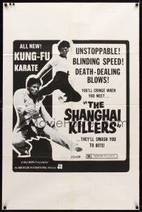 8f860 SHANGHAI KILLERS 1sh '73 kung fu martial arts action, they'll smash you to bits!