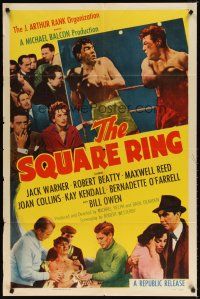 8f890 SQUARE RING 1sh '55 art of boxer Robert Beatty over boxing ring + sexy Kay Kendall!