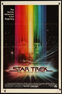 8f892 STAR TREK 1sh '79 cool art of William Shatner & Leonard Nimoy by Bob Peak!
