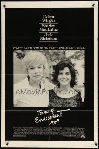 8f921 TERMS OF ENDEARMENT 1sh '83 great close up of Shirley MacLaine & Debra Winger!