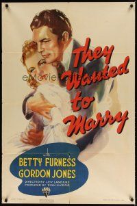 8f929 THEY WANTED TO MARRY 1sh '37 art of pretty Betty Furness w/Gordon Jones!