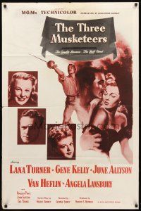 8f936 THREE MUSKETEERS 1sh R56 Lana Turner, Gene Kelly, June Allyson, Angela Lansbury