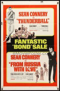8f938 THUNDERBALL/FROM RUSSIA WITH LOVE 1sh '68 two of Sean Connery's best James Bond roles!