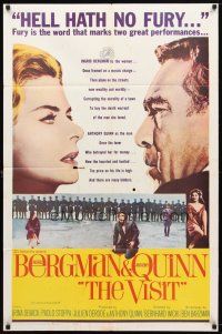 8f964 VISIT 1sh '64 Ingrid Bergman wants to kill her lover Anthony Quinn!