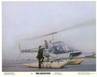 8g118 DETECTIVE color 11x14 still '68 New York cop Frank Sinatra boarding police helicopter!