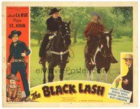 8g588 BLACK LASH LC #2 '51 close up of cowboys Lash La Rue & Fuzzy St John on horseback!