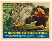 8g082 BONNIE PARKER STORY LC #4 '58 Dorothy Provine shooting machine gun into the woods!