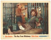 8g599 BOY FROM OKLAHOMA LC #8 '54 Will Rogers Jr. shares some booze with Lon Chaney Jr. in jail!