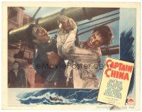 8g609 CAPTAIN CHINA LC #6 '50 c/u of Lon Chaney Jr. in death struggle with John Payne on ship!