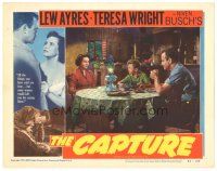 8g092 CAPTURE LC #7 '50 Lew Ayres & Teresa Wright at table with boy, early John Sturges film noir!