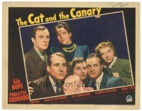 8g615 CAT & THE CANARY LC '39 great posed portrait of Paulette Goddard, Bob Hope & top cast!