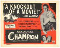 8g011 CHAMPION TC R55 art of boxer Kirk Douglas with Marilyn Maxwell, boxing classic!