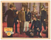 8g099 CHARLIE CHAN AT THE OLYMPICS LC '37 Warner Oland and cops w/ body at murder scene!