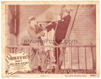 8g298 CHICK CARTER DETECTIVE chapter 9 LC '46 men fighting on fire escape, Columbia serial!