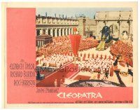 8g620 CLEOPATRA LC #5 '63 cool far shot of Liz Taylor on huge elaborate set with lots of extras!