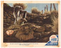 8g631 COURAGE OF LASSIE LC #8 '46 great image of Lassie trying to rouse his unconscious master!