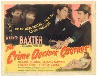 8g014 CRIME DOCTOR'S COURAGE TC '45 detective Warner Baxter, Hillary Brooke, Jerome Cowan!