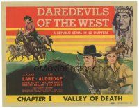 8g276 DAREDEVILS OF THE WEST chapter 1 TC '43 art of Allan Rocky Lane serial, Valley of Death!