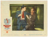 8g119 DETECTIVE STORY LC #1 '51 William Wyler, c/u of Kirk Douglas about to punch George Macready!