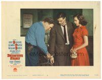 8g121 DETECTIVE STORY LC #3 '51 William Wyler, William Bendix & Cathy O'Donnell w/ cuffed Craig Hill