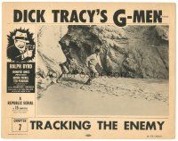 8g312 DICK TRACY'S G-MEN chapter 7 LC R55 Republic serial, men run out of cave, Tracking the Enemy!