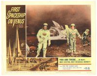 8g668 FIRST SPACESHIP ON VENUS LC #6 '62 cool image of astronauts & ship on planet's surface!