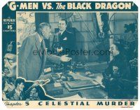 8g321 G-MEN VS. THE BLACK DRAGON chapter 5 LC '43 great image of the Asian villain with cash!