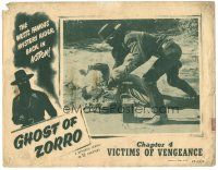 8g319 GHOST OF ZORRO chapter 4 LC '49 Clayton Moore keeps bad guy from pushing the plunger!