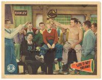 8g688 GIRL O' MY DREAMS LC '34 crowd of guys watches Lon Chaney Jr. & Sterling Holloway on piano!