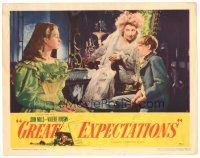 8g698 GREAT EXPECTATIONS LC #2 '47 Martita Hunt asks young Pip if he thinks Jean Simmons is pretty!
